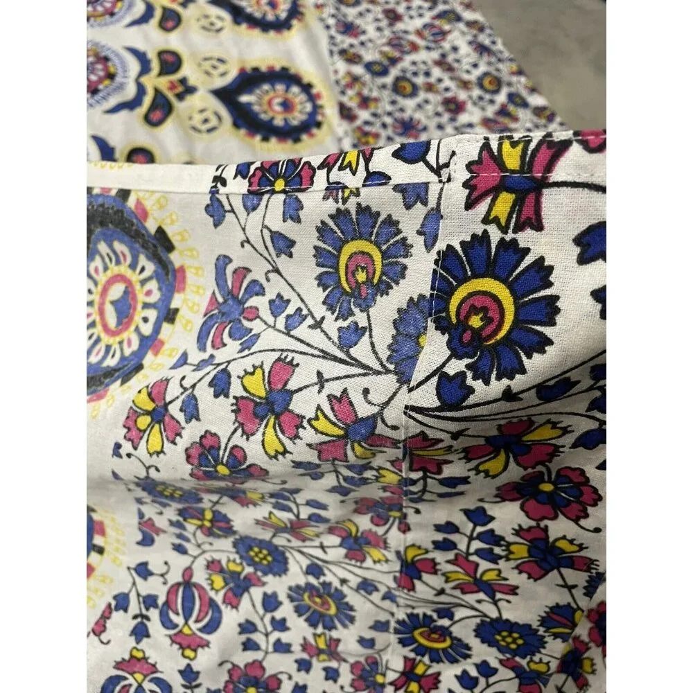 Curtain Panels Mandala Floral Pink Yellow Blue Large Colorful Boho Decor - Picture 6 of 11